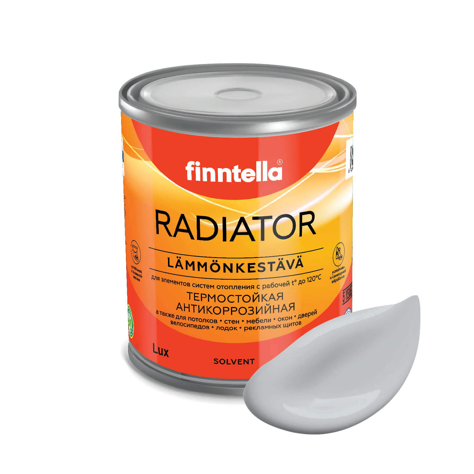 

Краска RADIATOR, TUULI серый, 0,9л, RADIATOR специализированная для батарей и радиаторов отопления