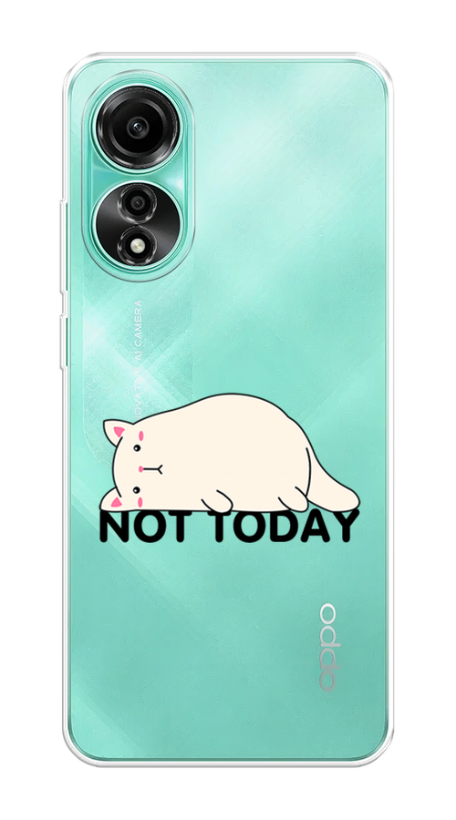 

Чехол на Oppo A78 4G "Cat not today", Белый;розовый;черный, 2514750-1