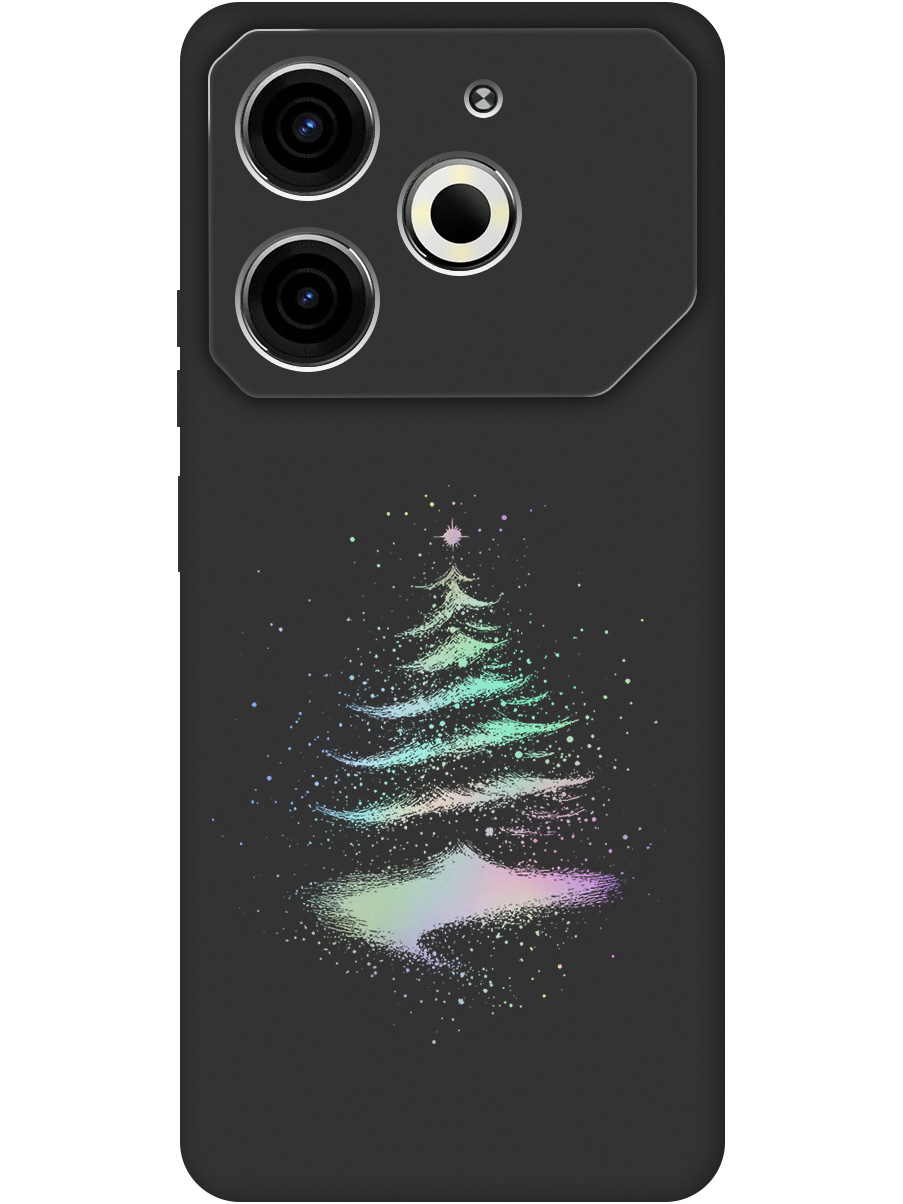 

Силиконовый чехол на Tecno Pova 6 Neo с принтом "Елочка" матовый черный, Черный;серебристый, 782634841