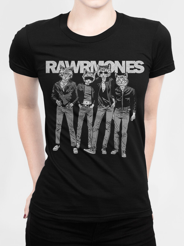 

Футболка женская Dream Shirts Коты Ramones черная 2XL, Коты Ramones