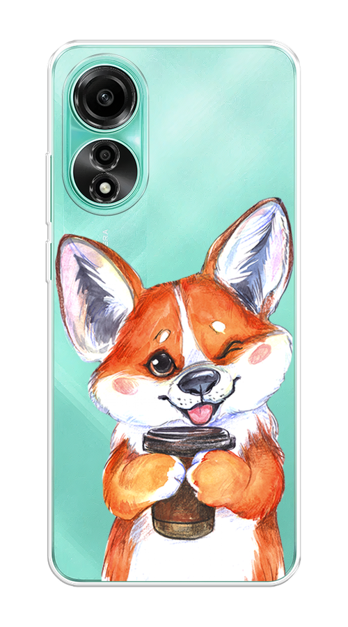 

Чехол на Oppo A78 4G "Корги с кофе", Оранжевый;белый, 2514750-1