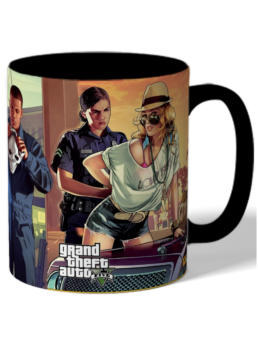 фото Кружка drabs gta, полиция, девушка и 2 бандита