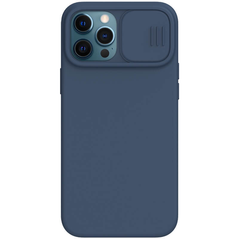 фото Накладка nillkin camshield silky magnetic silicone case для iphone 12 / 12 pro (синий)