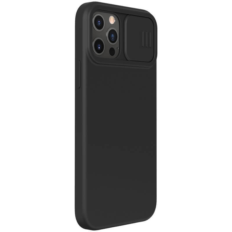 фото Накладка nillkin camshield silky magnetic silicone case для iphone 12 pro max (черный)