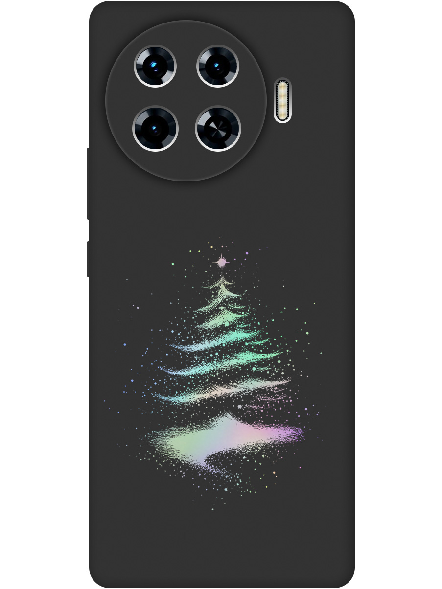 

Силиконовый чехол на Tecno Spark 20 Pro+ с принтом "Елочка" матовый черный, Черный;серебристый, 783985041
