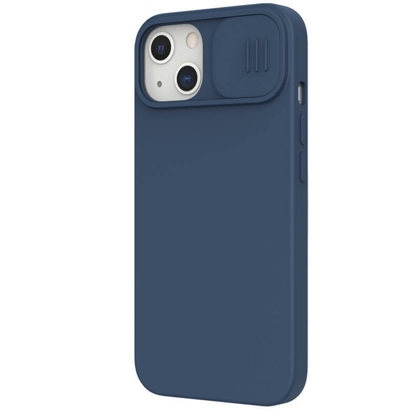 фото Накладка nillkin camshield silky magnetic silicone case для iphone 13 (синий)