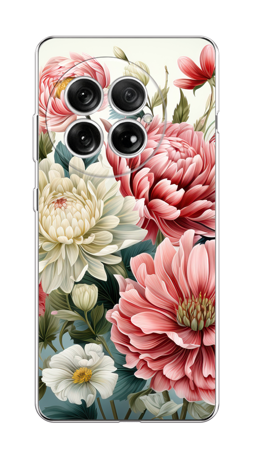 

Чехол на OnePlus 13 Садовые цветы рисунок, Розовый;зеленый;белый, 155350-1