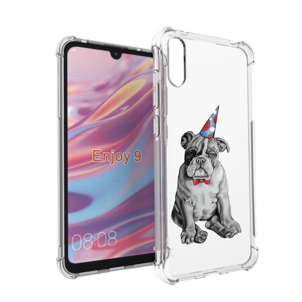 Чехол бампер MyPads праздничный щенок для Huawei Enjoy 9.