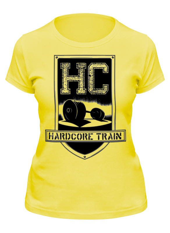 

Футболка женская Printio Hardcore train желтая M, Желтый, Hardcore train