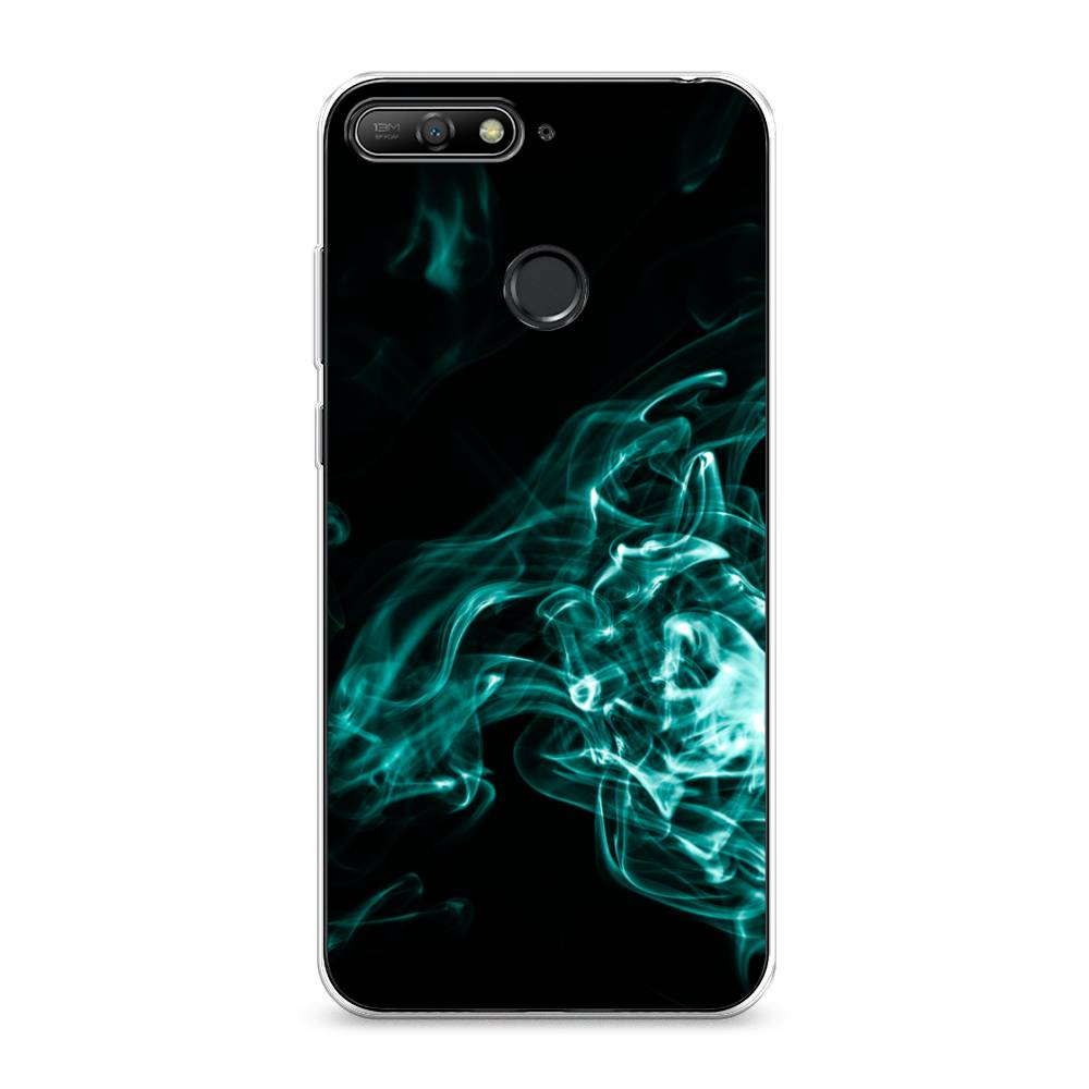 

Чехол на Honor 7C "Дым", Бирюзовый;черный;голубой, 65750-3