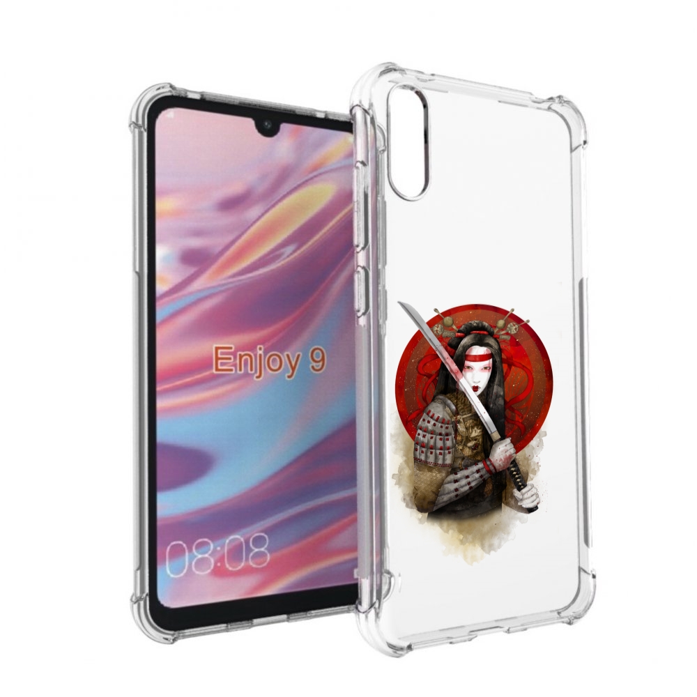 

Чехол бампер MyPads рисованная девушка с катаной для Huawei Enjo, Прозрачный, Tocco