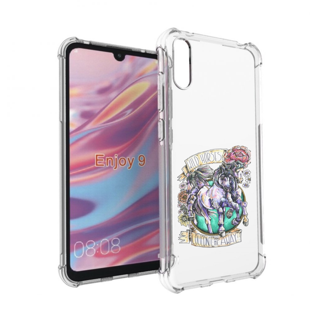 

Чехол бампер MyPads рисунок коней в цветах для Huawei Enjoy 9., Прозрачный, Tocco