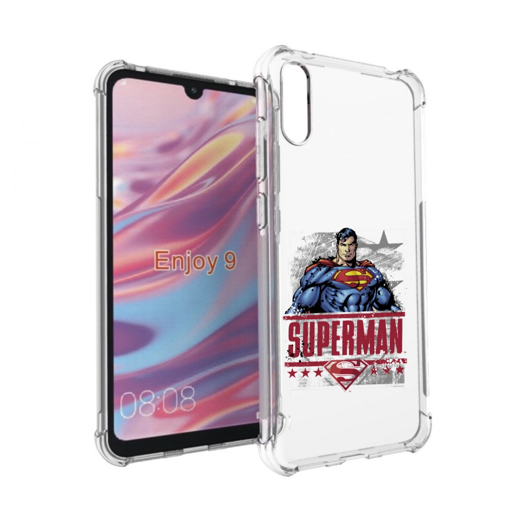 

Чехол бампер MyPads рисунок супермен для Huawei Enjoy 9., Прозрачный, Tocco