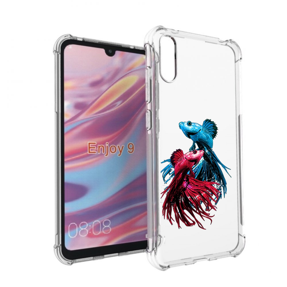

Чехол бампер MyPads рыбы петушки для Huawei Enjoy 9., Прозрачный, Tocco