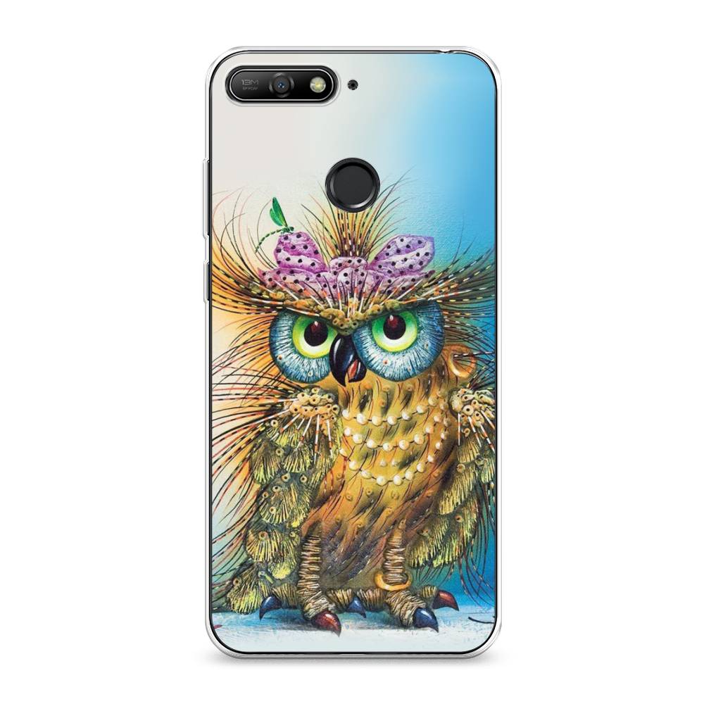 

Чехол на Honor 7C "Модная сова", Коричневый;голубой, 65750-1