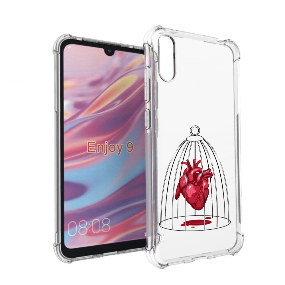 Чехол бампер MyPads сердце в клетке для Huawei Enjoy 9.