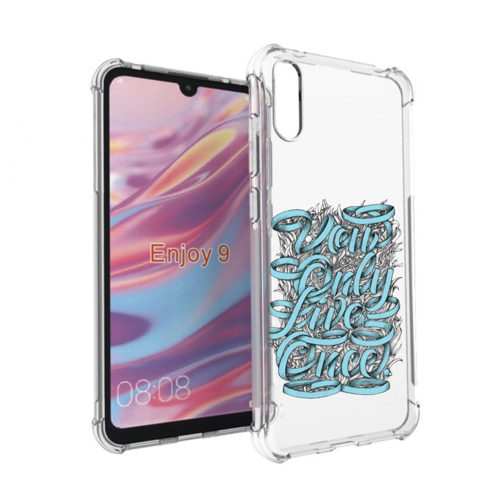

Чехол бампер MyPads слова из ленты абстракция для Huawei Enjoy 9, Прозрачный, Tocco