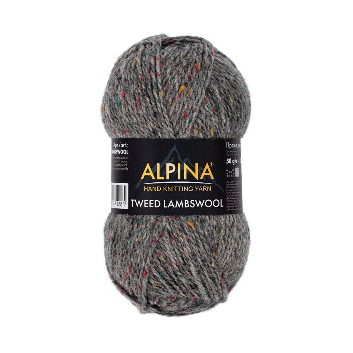 

Пряжа ALPINA TWEED LAMBSWOOL 75% шерсть, 25% полиамид 2 шт х 50 г 150 №08 темно-серый