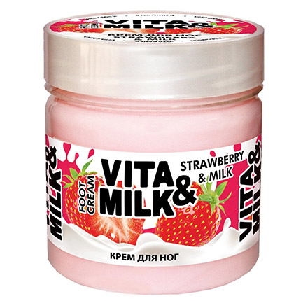 

Крем для ног Vita&Milk «Клубника и молоко», 150 мл, клубника и молоко