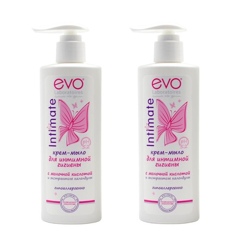 Комплект EVO Крем-мыло для интимной гигиены 200 мл х 2 шт. комплект средство для интимной гигиены lactacyd girl 200 мл х 2 шт