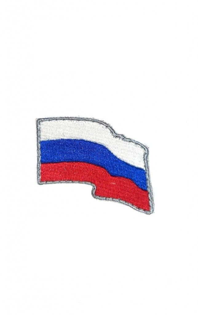 

Шеврон - нашивка термоклеевая Флаг России, 6х4.5 см, Белый;синий;красный;серебристый