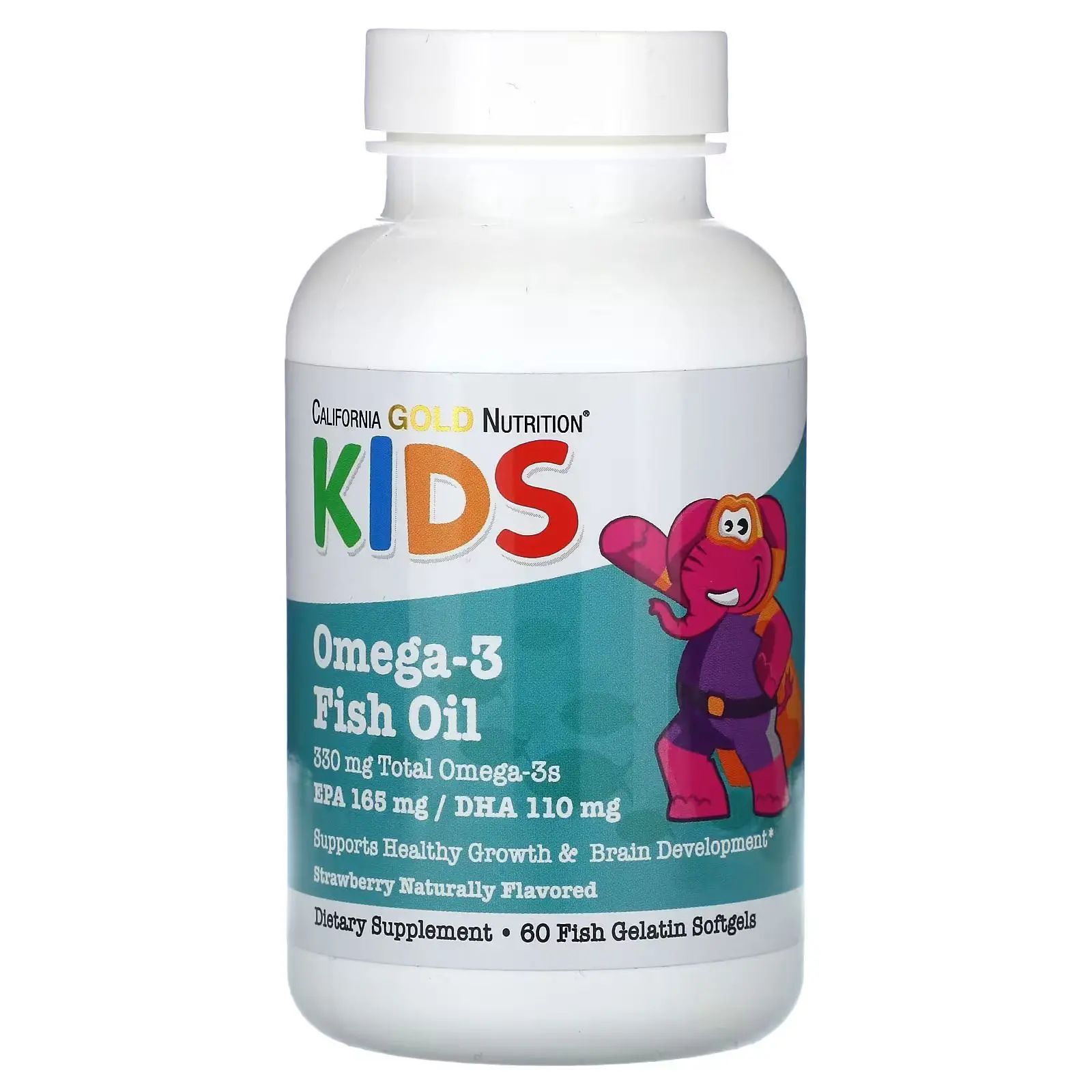 Омега 3 California Gold Nutrition Kid’s для детей 60 желатиновых капсул