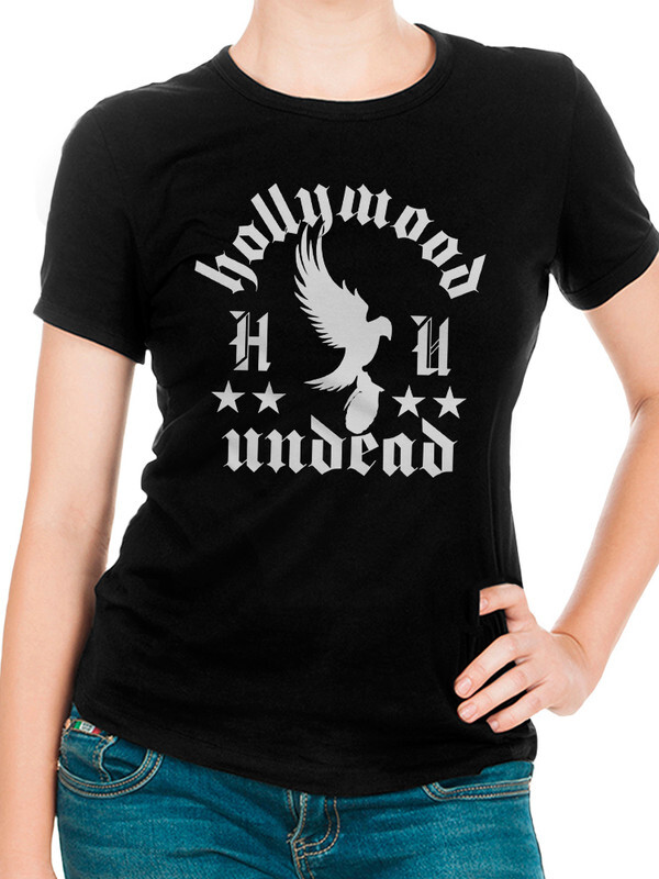 

Футболка женская Dream Shirts Hollywood Undead - Голубь с Гранатой черная XS, Hollywood Undead - Голубь с Гранатой
