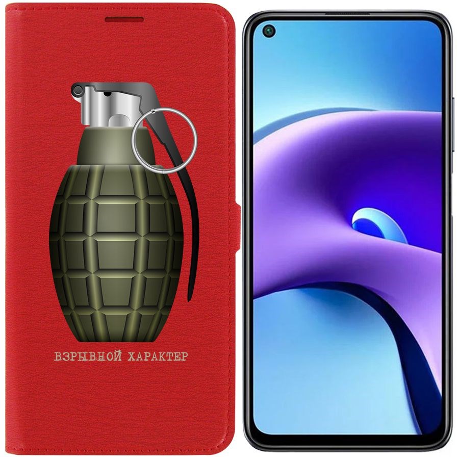 фото Чехол krutoff eco book для xiaomi redmi note 9t взрывной характер (красный)