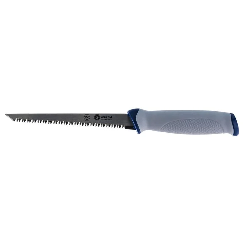 Ножовка по гипсокартону 150 мм, 8 TPI, КОБАЛЬТ, выкружная мини, закаленный зуб, 3D-заточка ножовка кобальт