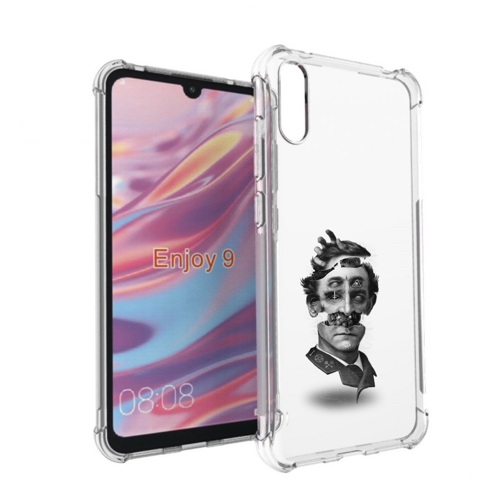 Чехол бампер MyPads страшное лицо абстракция для Huawei Enjoy 9.