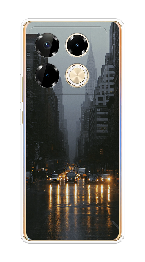 

Чехол на Infinix Note 40 Pro "Дождливый Нью Йорк", Черный;серый, 3105750-1