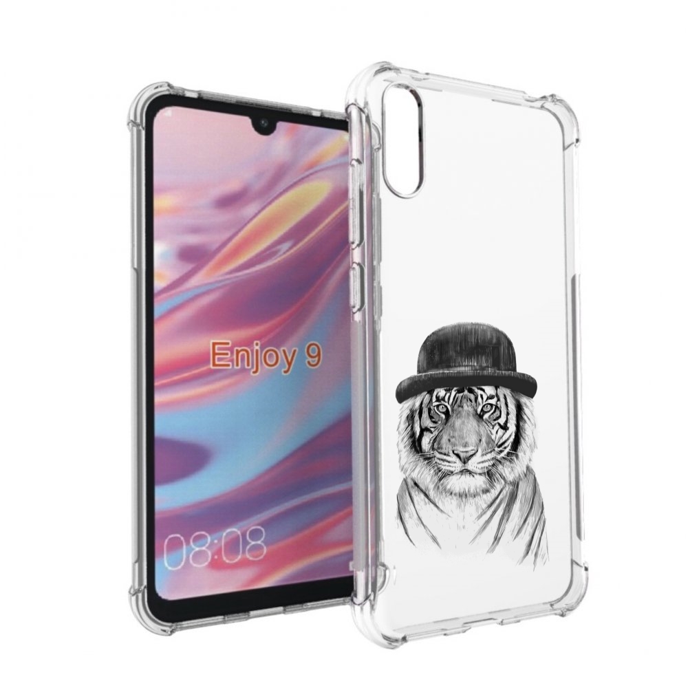 

Чехол бампер MyPads тигр британец для Huawei Enjoy 9., Прозрачный, Tocco