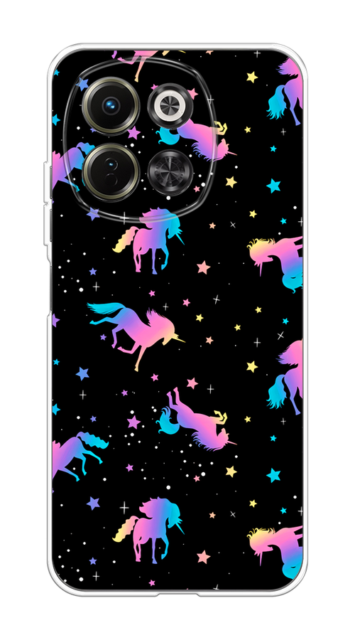 

Чехол на Tecno Spark 30 5G Единороги градиент, Черный;розовый;голубой, 309750-1
