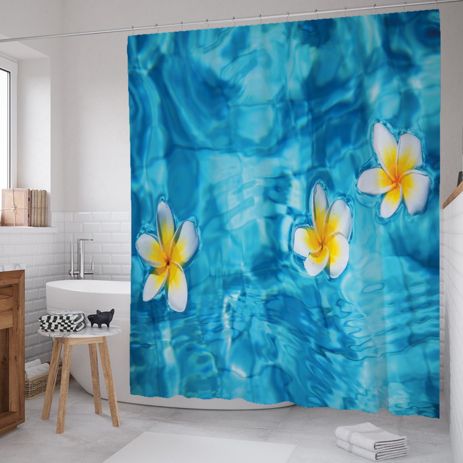 

Штора (занавеска) для ванной JoyArty "Цветы в иллюзии" из сатена, 180х200 см с крючками, Цветы в иллюзии