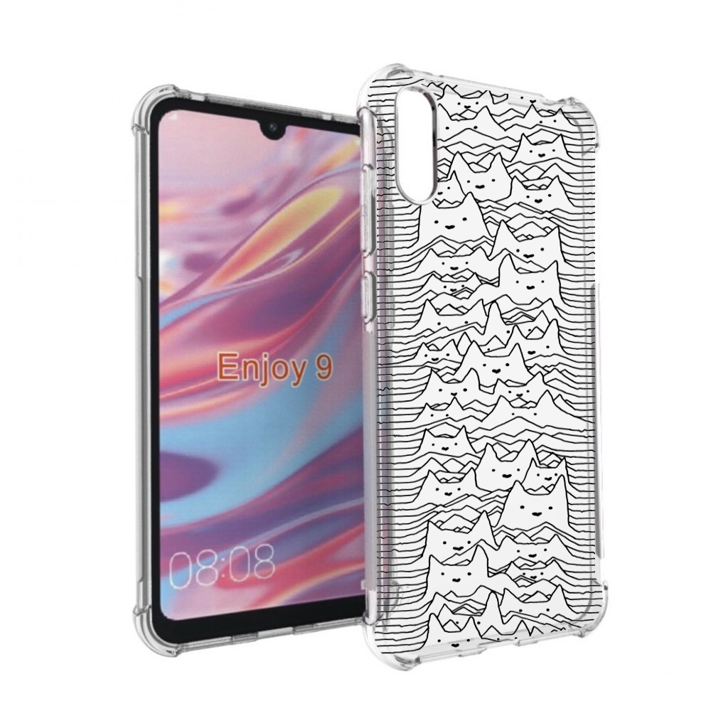 

Чехол бампер MyPads черно белые коты 3D для Huawei Enjoy 9., Прозрачный, Tocco