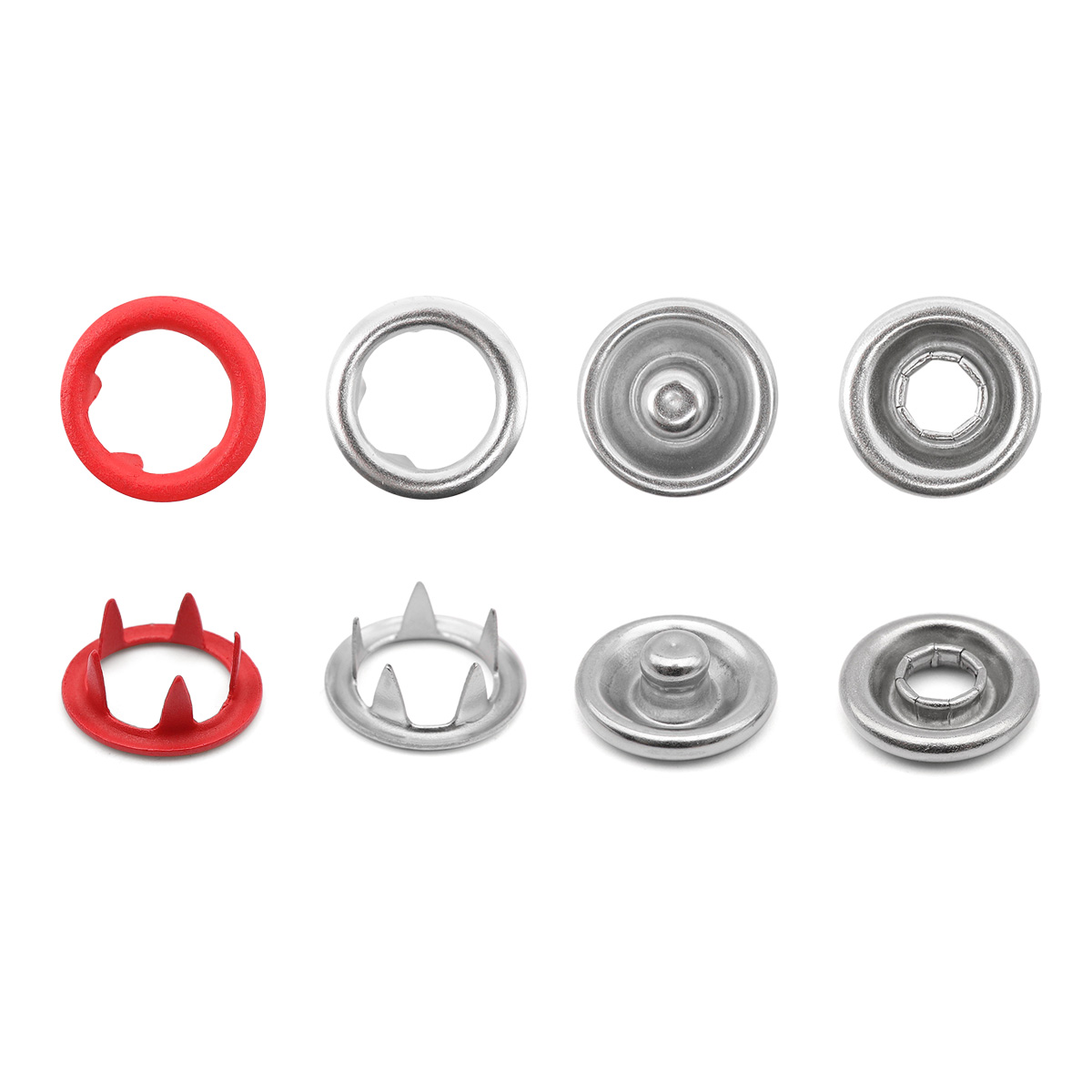 Кнопка трикотажная (кольцо) NEW STAR 9,5мм (металл, эмаль), 1440шт (162 красный матовый)