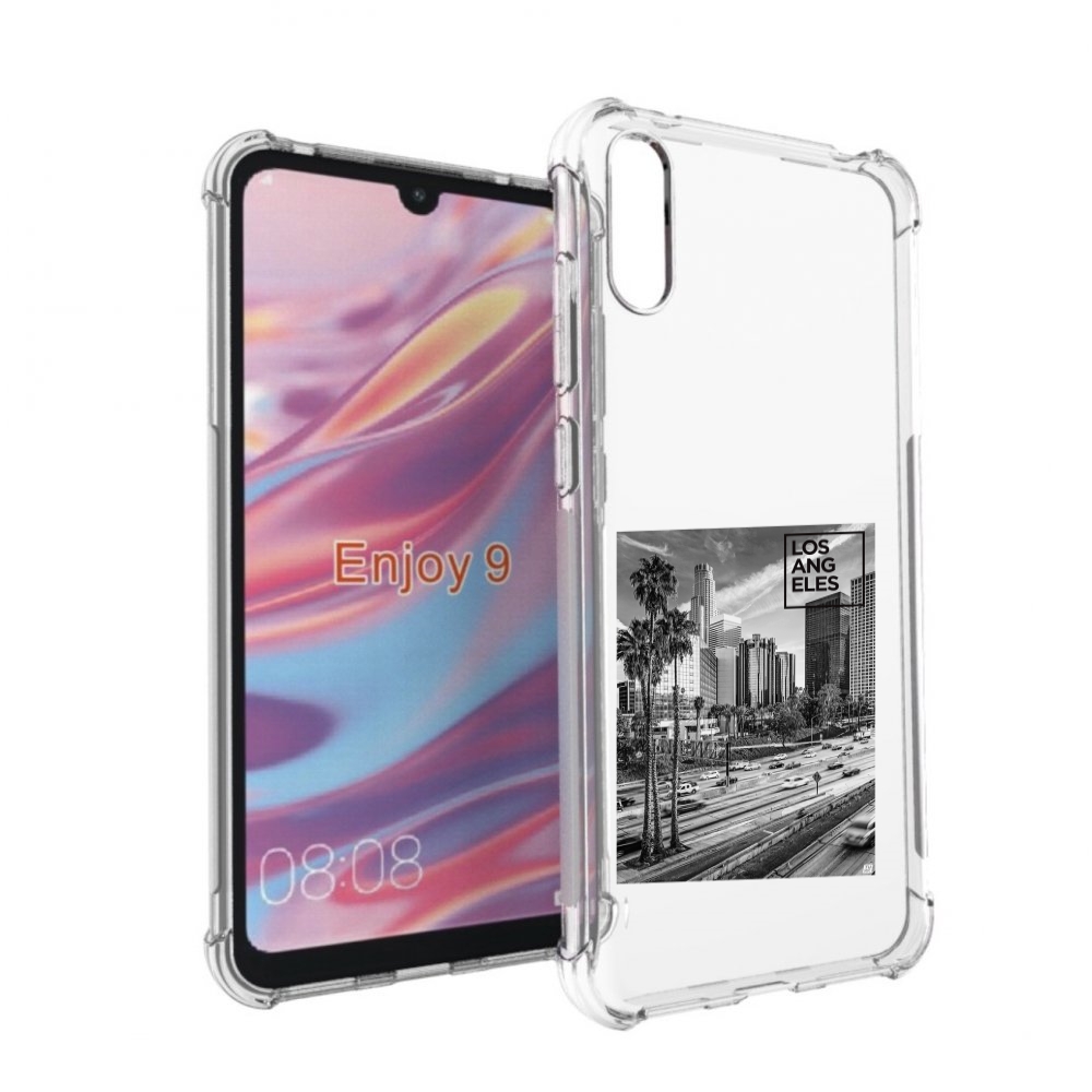 

Чехол бампер MyPads черно белый лос анджелес для Huawei Enjoy 9., Прозрачный, Tocco