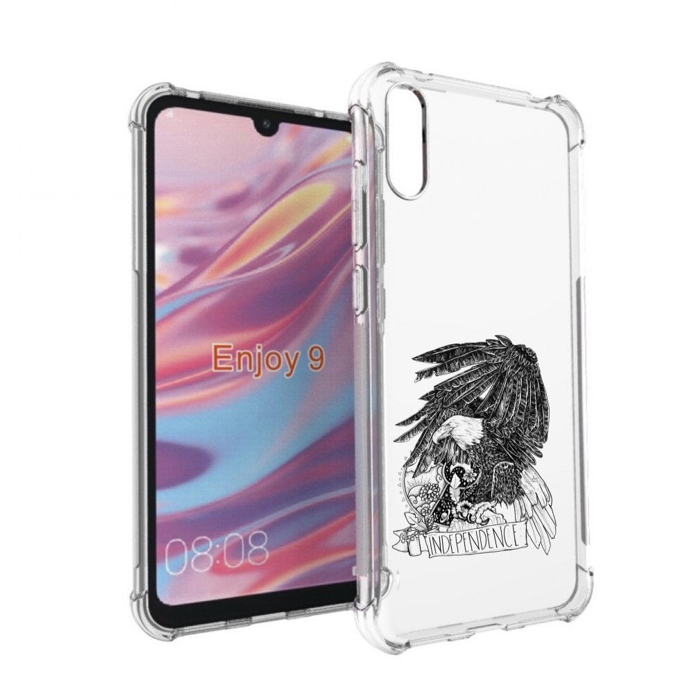 

Чехол бампер MyPads черно белый сокол для Huawei Enjoy 9., Прозрачный, Tocco