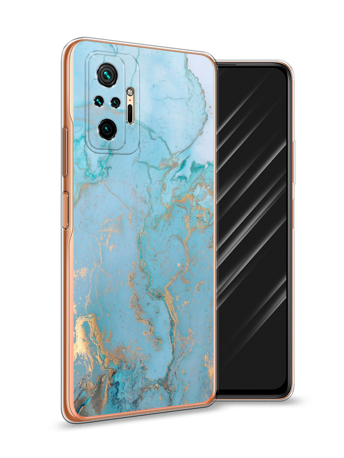 

Чехол Awog на Xiaomi Redmi Note 10 Pro "Голубой мрамор рисунок", Разноцветный, 310050-3