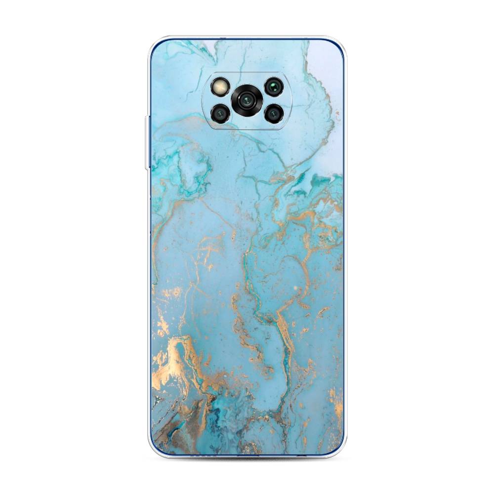 фото Чехол awog "голубой мрамор рисунок" для xiaomi poco x3 nfc