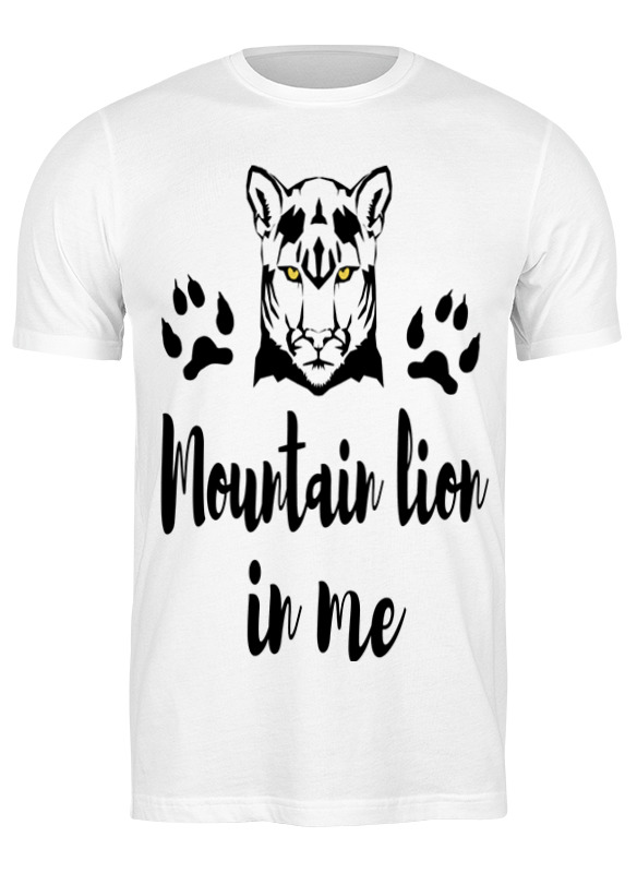 

Футболка мужская Printio Mountain lion in me белая M, Белый, Mountain lion in me