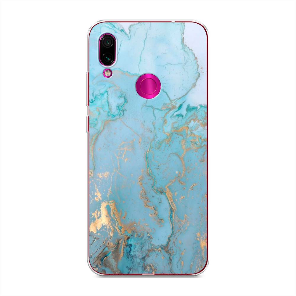 фото Чехол awog "голубой мрамор рисунок" для xiaomi redmi note 7
