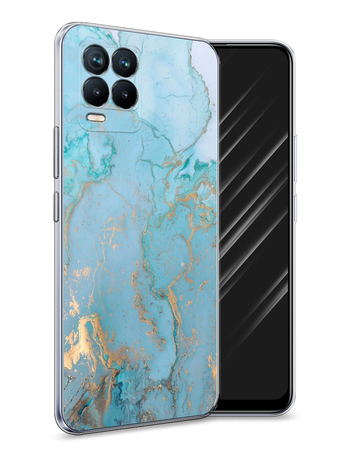 

Чехол Awog на Realme 8 "Голубой мрамор рисунок", Разноцветный, 255450-3