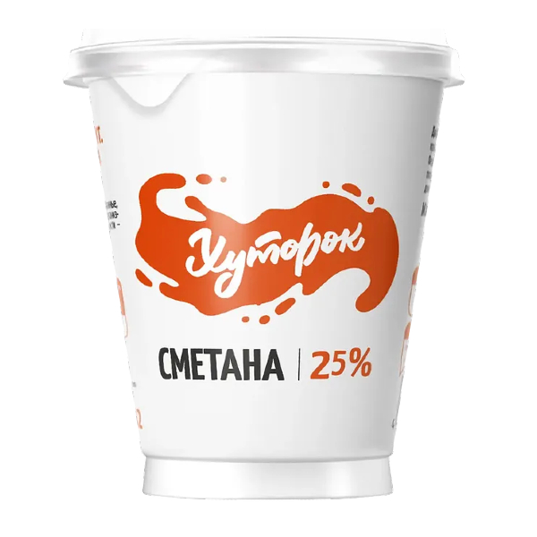 Сметана БЗМЖ Хуторок 25 % 280 г