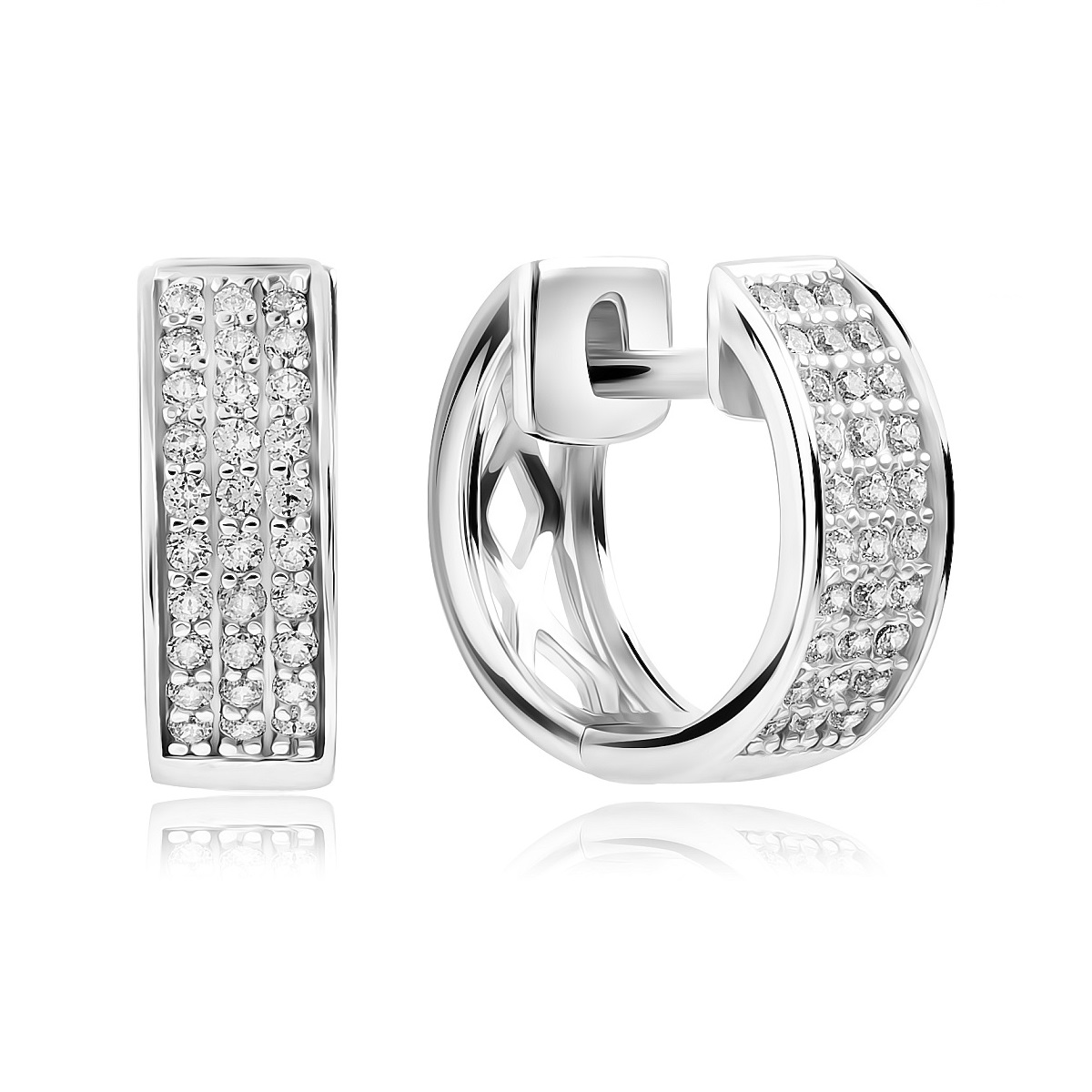 

Серьги конго из серебра VALTERA 117579, циркон, 117579