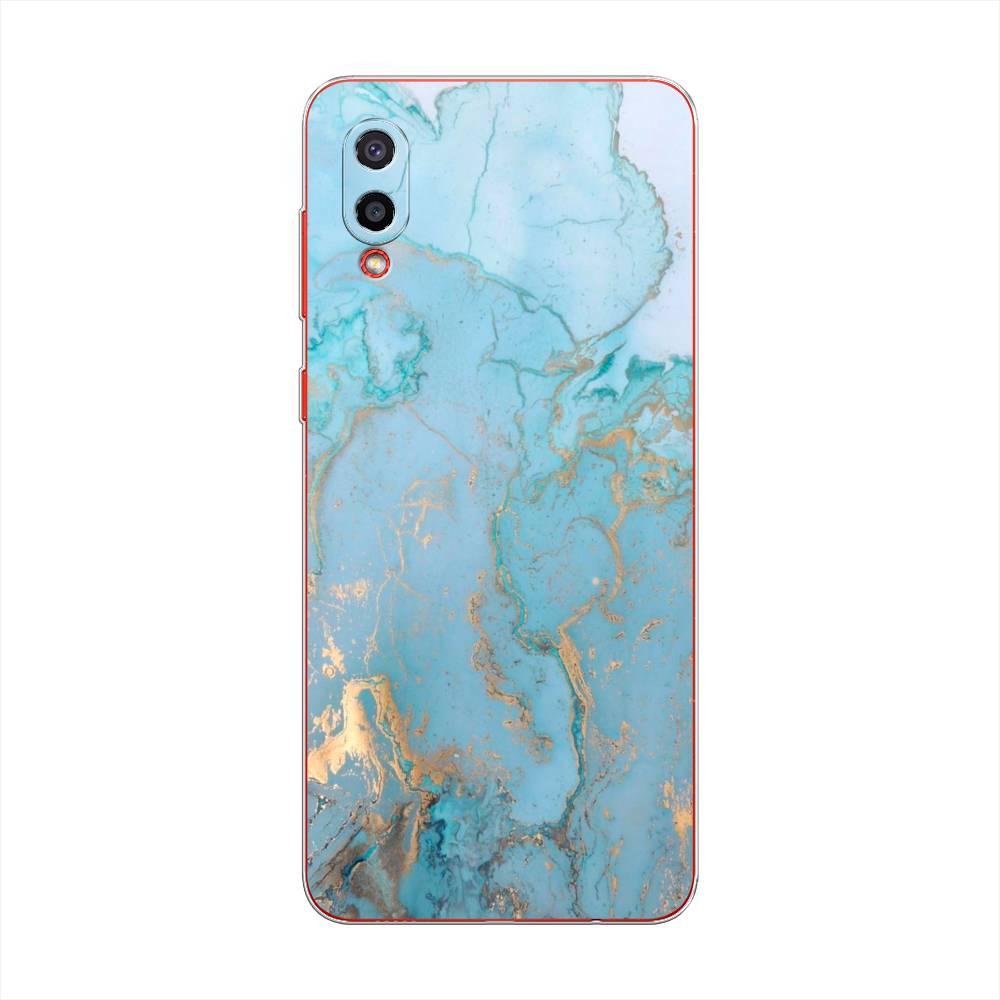 фото Чехол awog "голубой мрамор рисунок" для samsung galaxy a02