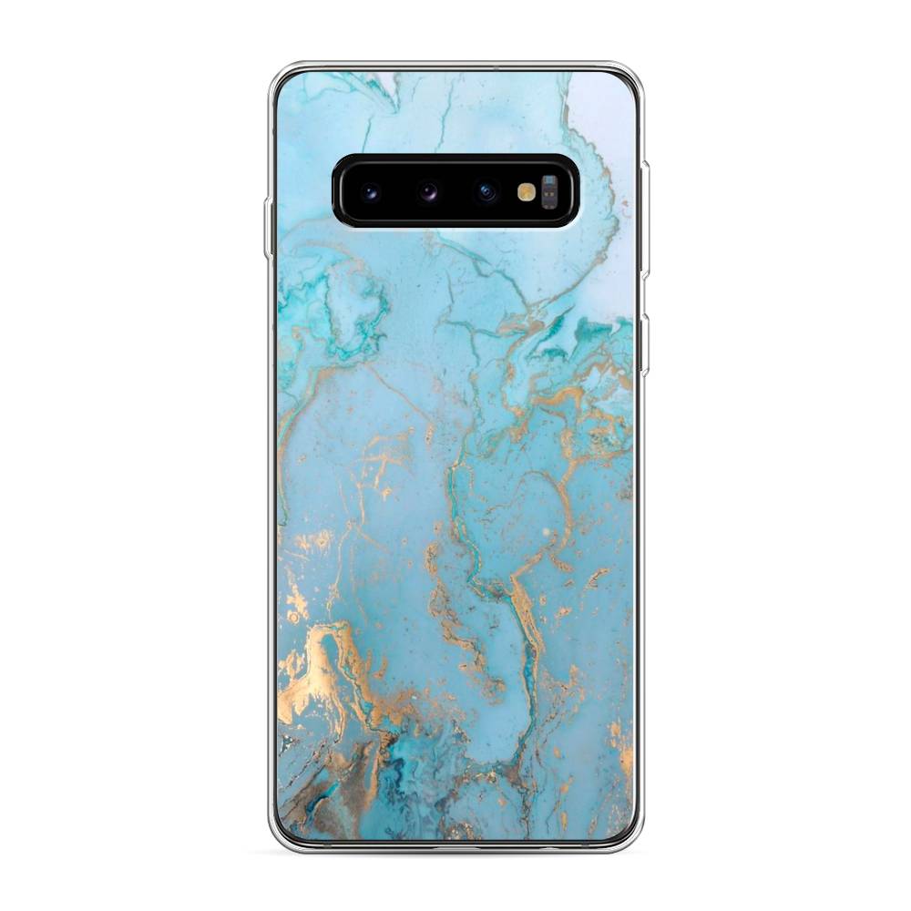 

Чехол Awog на Samsung Galaxy S10 "Голубой мрамор рисунок", Разноцветный, 27050-3