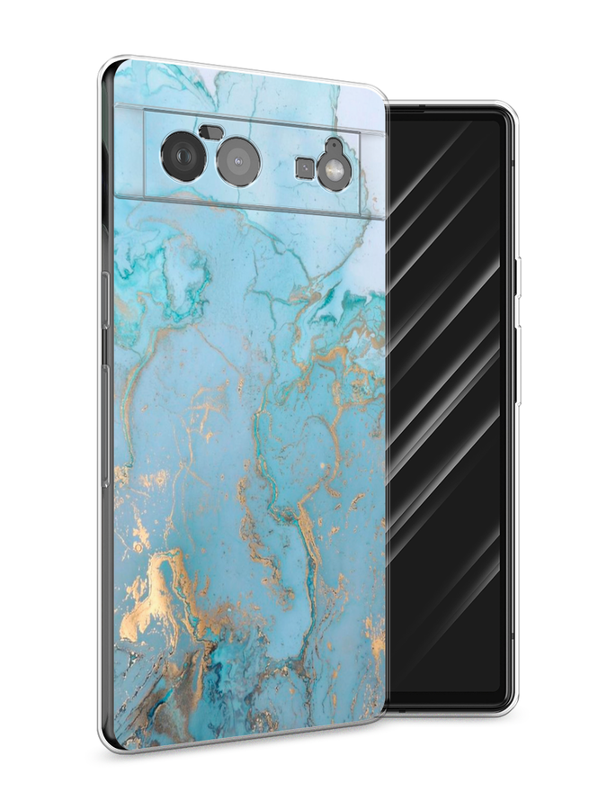 

Чехол Awog на Google Pixel 6 "Голубой мрамор рисунок", Разноцветный, 270850-3