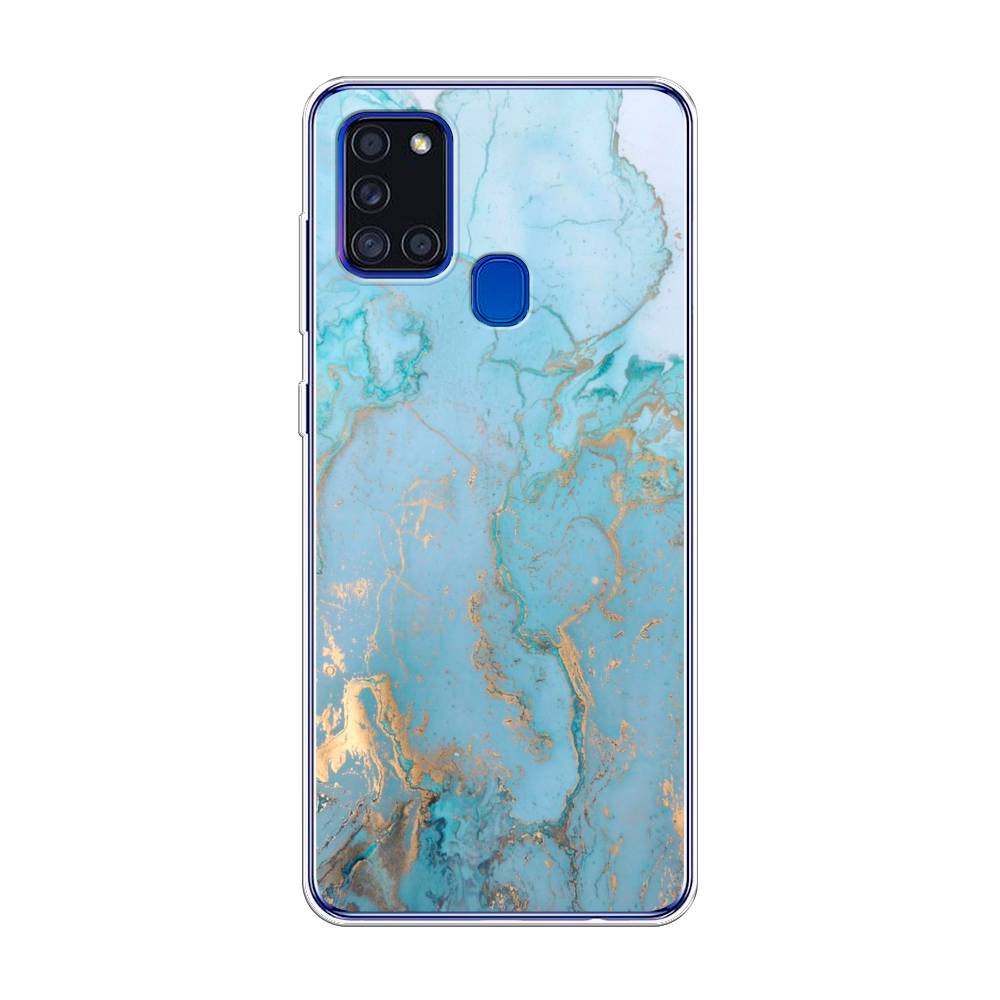 фото Чехол awog "голубой мрамор рисунок" для samsung galaxy a21s