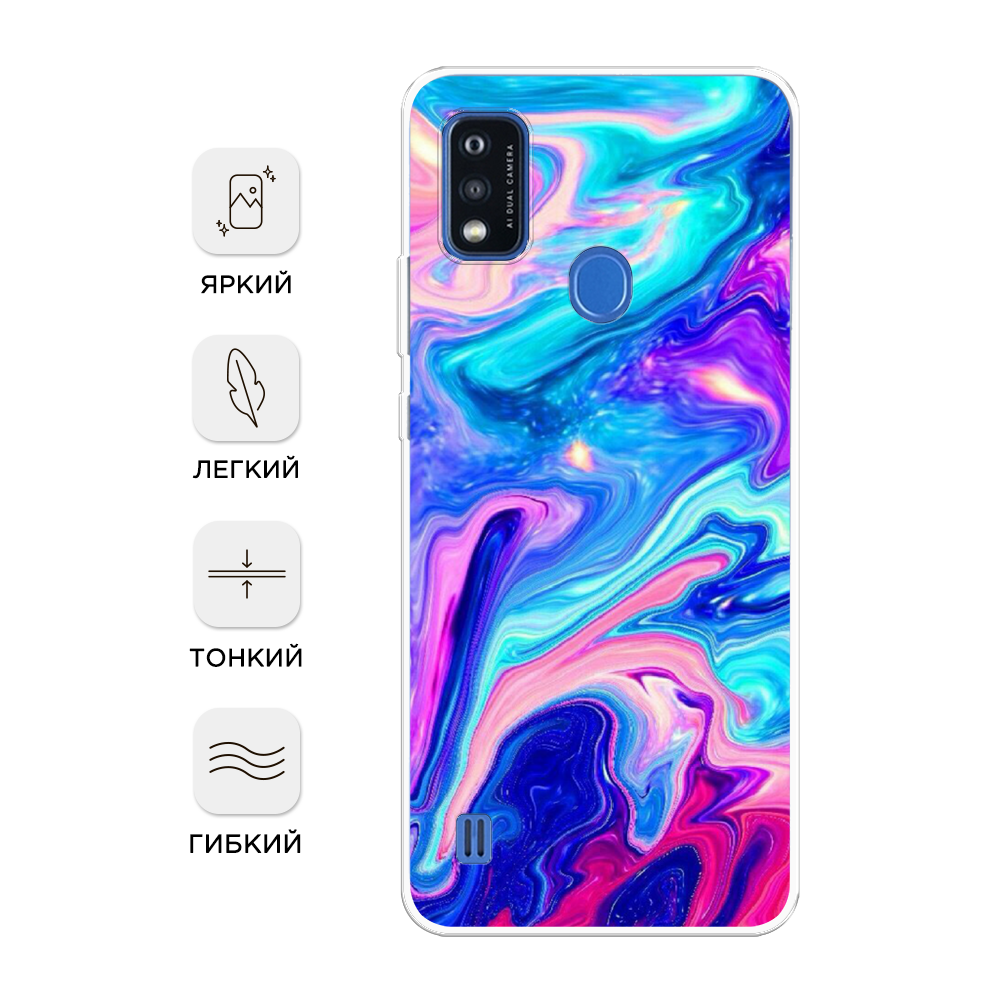 

Чехол Awog на ZTE Blade A51 / ЗТЕ Блэйд A51 "Голубой мрамор рисунок", Разноцветный, 134550-3